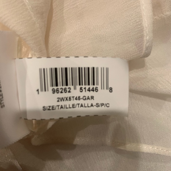 BCBGMAXAZRIA Ruffle Long Sleeve Chiffon Top Blouse Off White/GARDENIA MRSP $198 - Picture 13 of 15